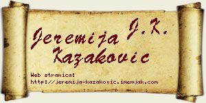 Jeremija Kazaković vizit kartica